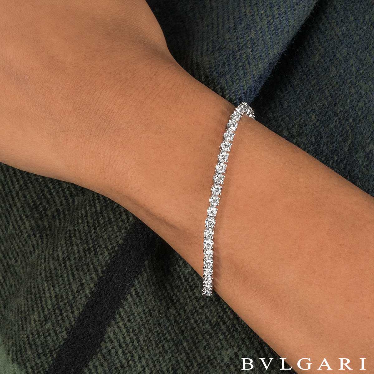 Bvlgari White Gold Diamond Corona Bracelet 328609